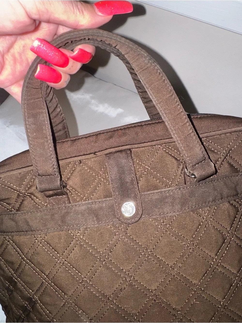 Vera Bradley Brown Quilted Laptop Bag